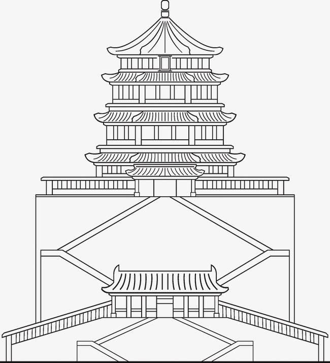 简笔画故宫手绘图片 皇宫简笔画图片大全大图