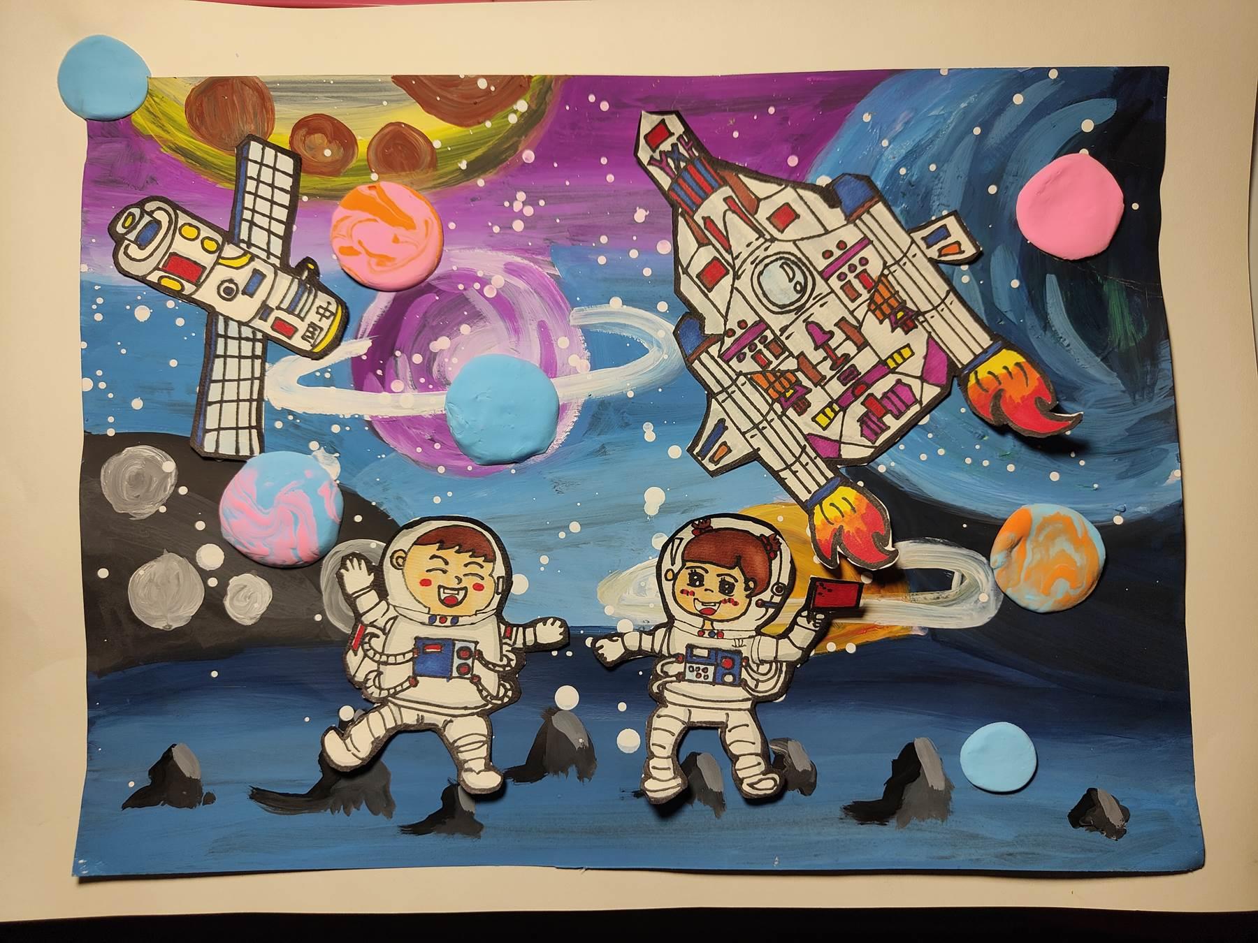 空间站简笔画 空间站简笔画涂色