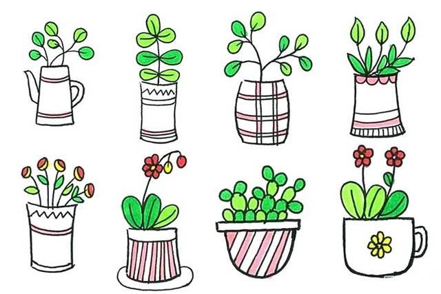 植物的简笔画 植物的简笔画花草树木