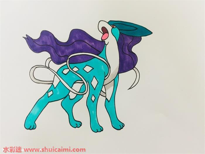 神奇宝贝水君简笔画步骤图解,一步步教你水君简笔画怎么画