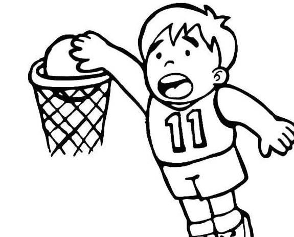 打篮球简笔画 打篮球简笔画男孩