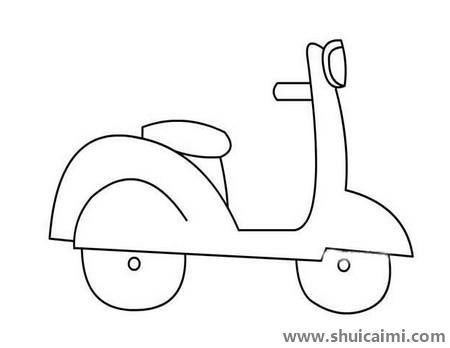 踏板摩托车儿童简笔画图片大全