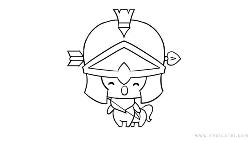 十二星座q版萌图射手座简笔画怎么画 十二星座q版萌图射手座简笔画画法