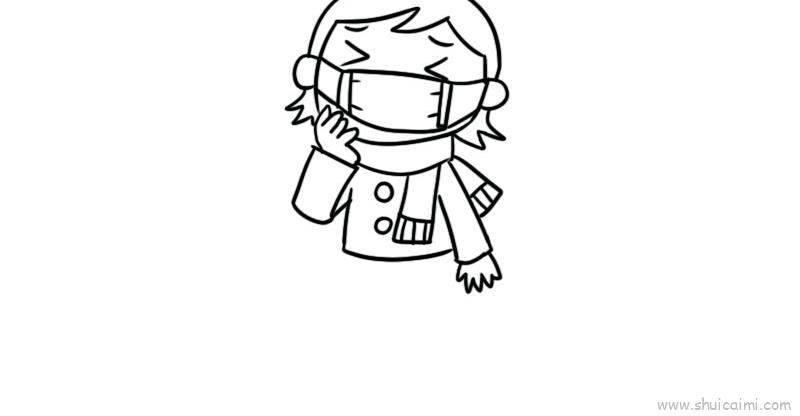 戴口罩儿童画怎么画 戴口罩简笔画步骤