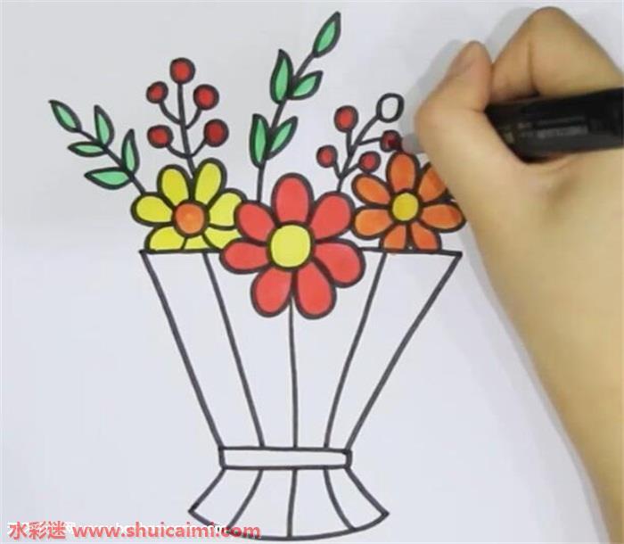 花束怎么画 花束简笔画简单彩色
