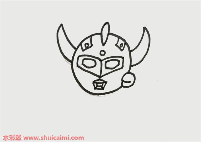 黄金赛罗卡通动漫简笔画图片教程大全