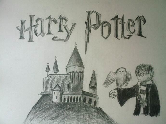 哈利波特简笔画 哈利波特简笔画三人组