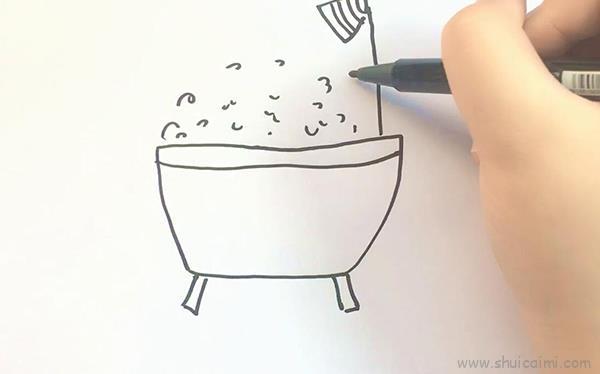 浴缸儿童画怎么画 浴缸简笔画好看