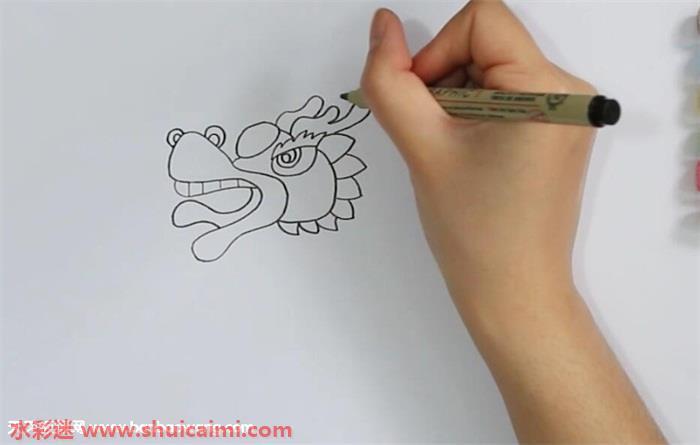 舞龙怎么画 舞龙简笔画图片带颜色