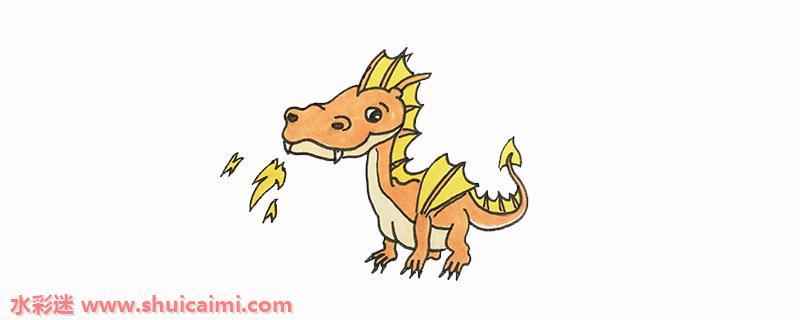 神奇宝贝卡通喷火龙简笔画怎么画步骤图片教程？