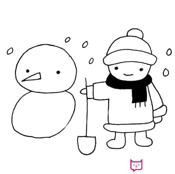 堆雪人简笔画图片大全 堆雪人简笔画图片大全大图