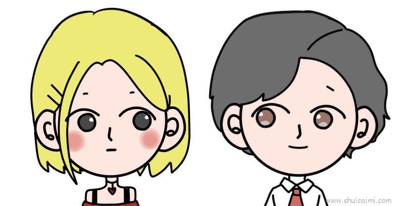情头双人儿童画怎么画 情头双人简笔画简单又好看