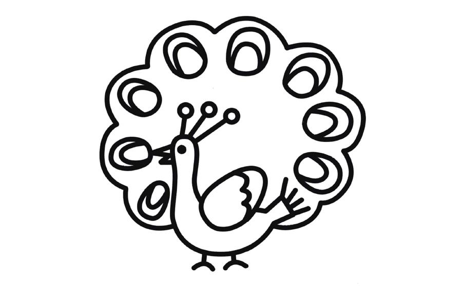 孔雀的简笔画图片大全 可爱 简单_怎么画孔雀的简笔画 儿童画