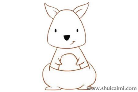 彩色袋鼠儿童简笔画