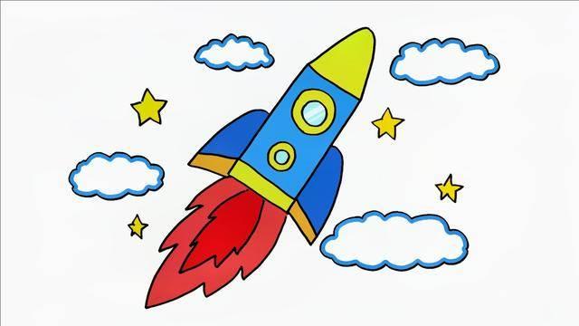 火箭简笔画带涂颜色 火箭简笔画带涂颜色一幅画