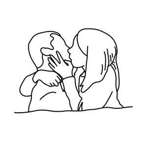 吻的简笔画图片大全 吻的简笔画怎么画