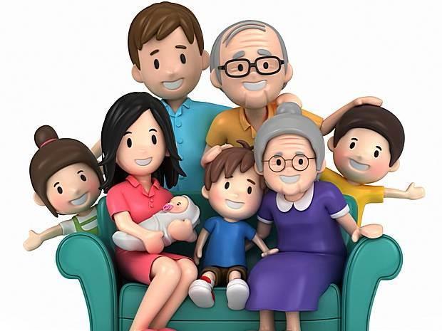 全家福简笔画四口之家 全家福简笔画四口之家两个女孩