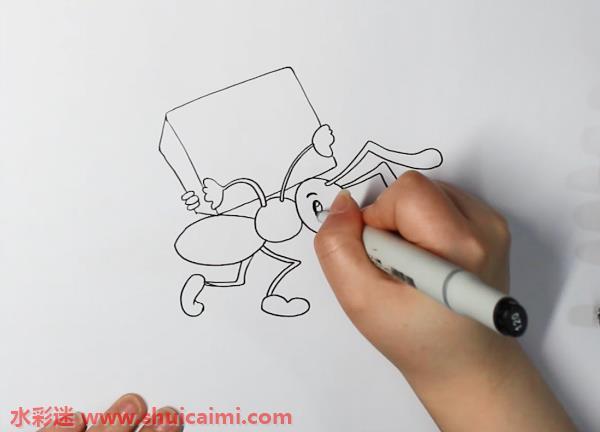 小蚂蚁搬家怎么画 小蚂蚁搬家简笔画图片大全带颜色