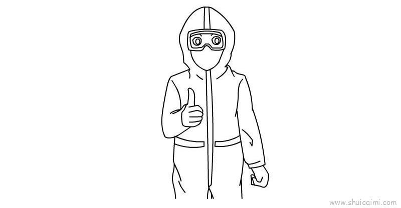 致敬前线医护人员儿童画怎么画 致敬前线医护人员简笔画图片