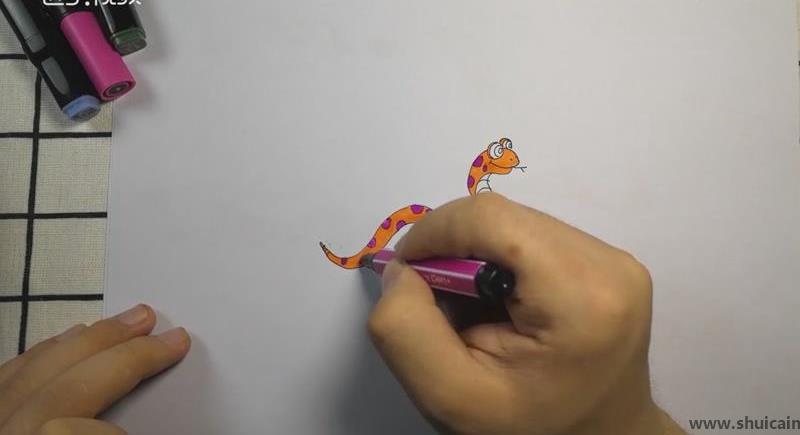 蛇儿童简笔画怎么画 蛇儿童画步骤