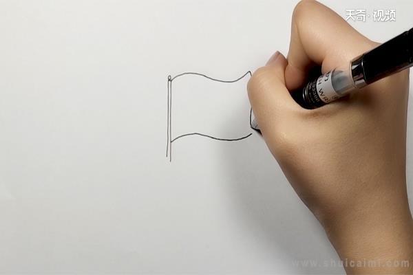 红旗简笔画怎么画 红旗简笔画顺序