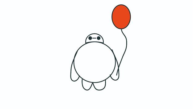 大白简笔画怎么画 大白简笔画步骤