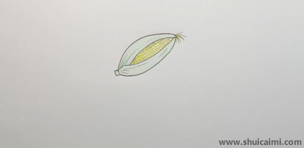 一根玉米的简笔画步骤图片介绍