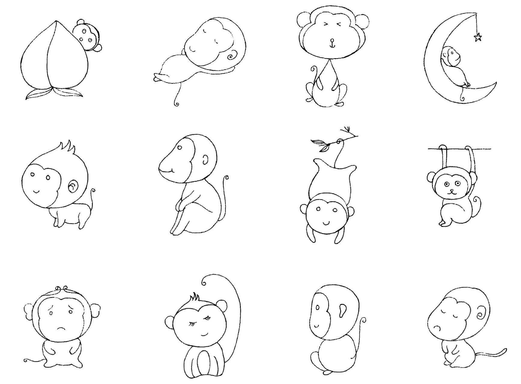 放学简笔画动物素材 放学简笔画动物图片