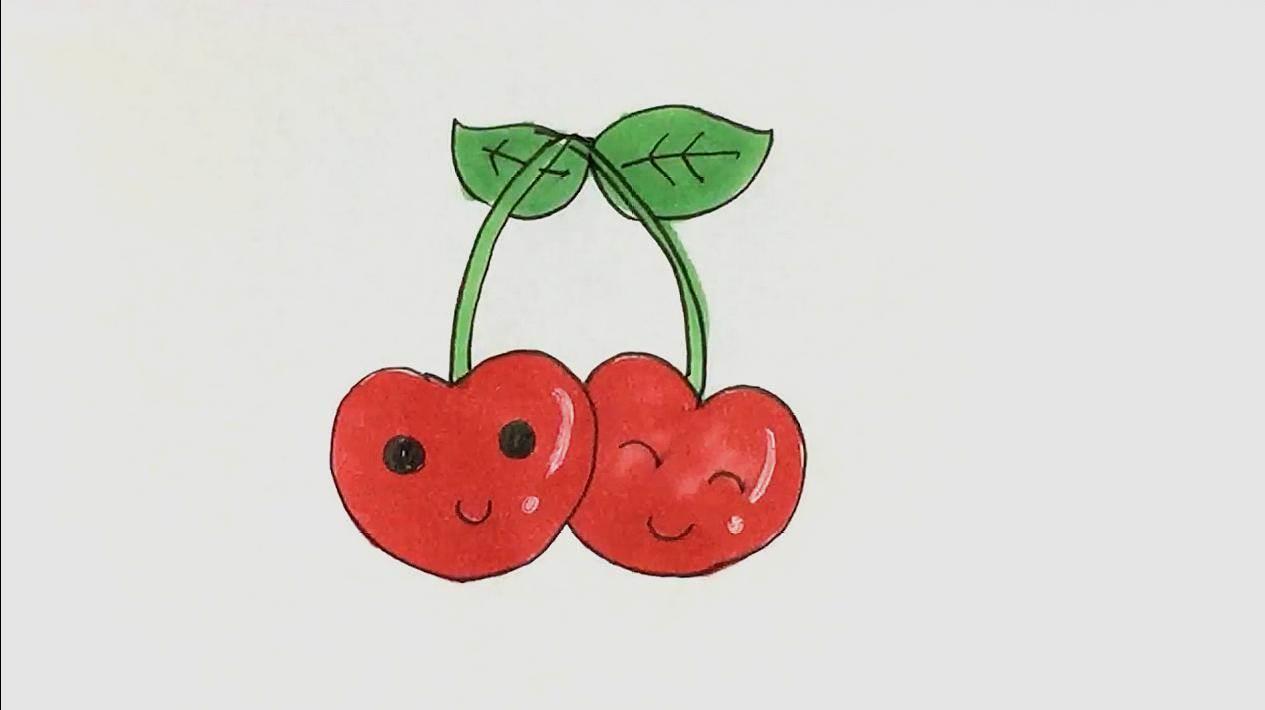 樱桃简笔画 樱桃简笔画图片带颜色
