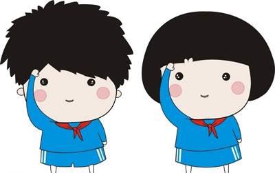 戴红领巾的小孩简笔画 戴红领巾的小孩简笔画一男一女