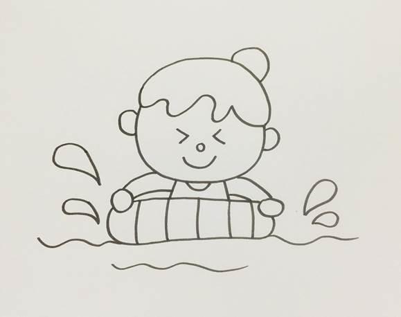 游泳简笔画 游泳简笔画男孩图片