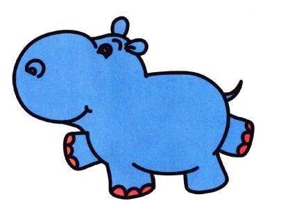 河马简笔画 河马简笔画彩色