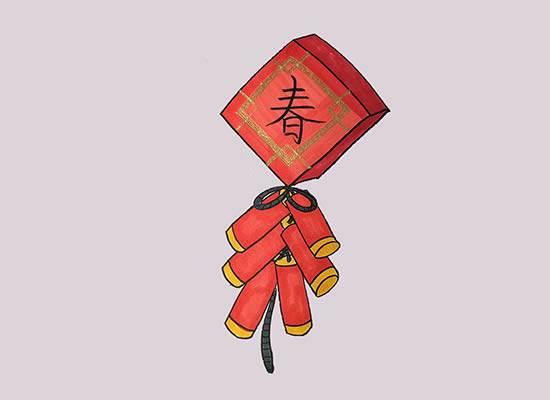 春节鞭炮怎么画简单又漂亮 春节鞭炮怎么画