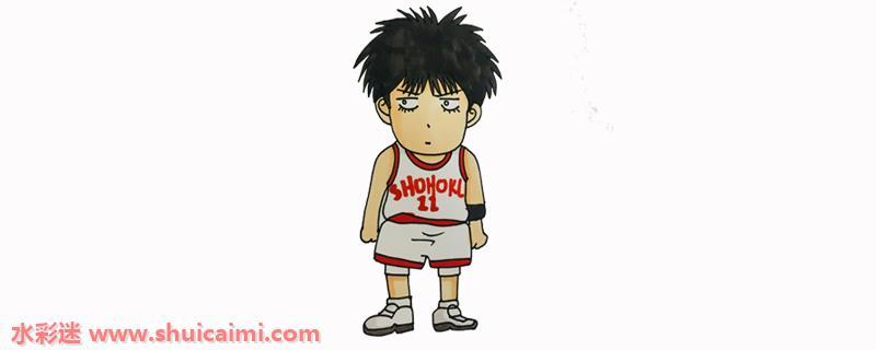 灌篮高手流川枫迷你版简笔画教程