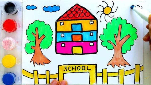 小学校园简笔画图片大全 小学校园简笔画图片大全彩色