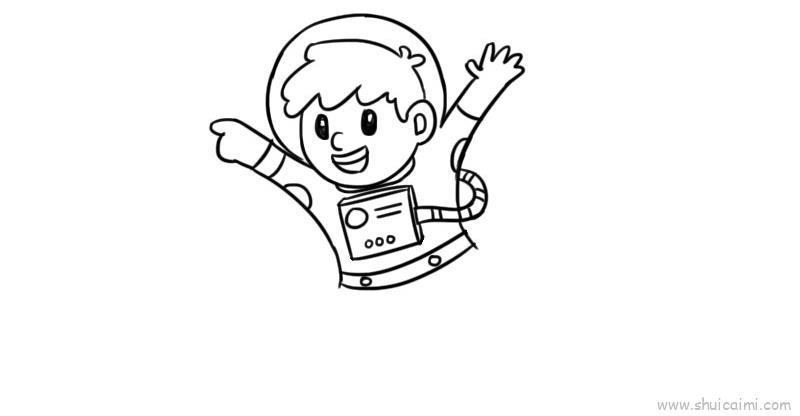 太空人儿童画怎么画 太空人简笔画画法