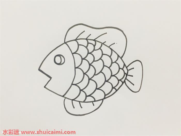 鱼鳞简笔画怎么画漂亮彩色