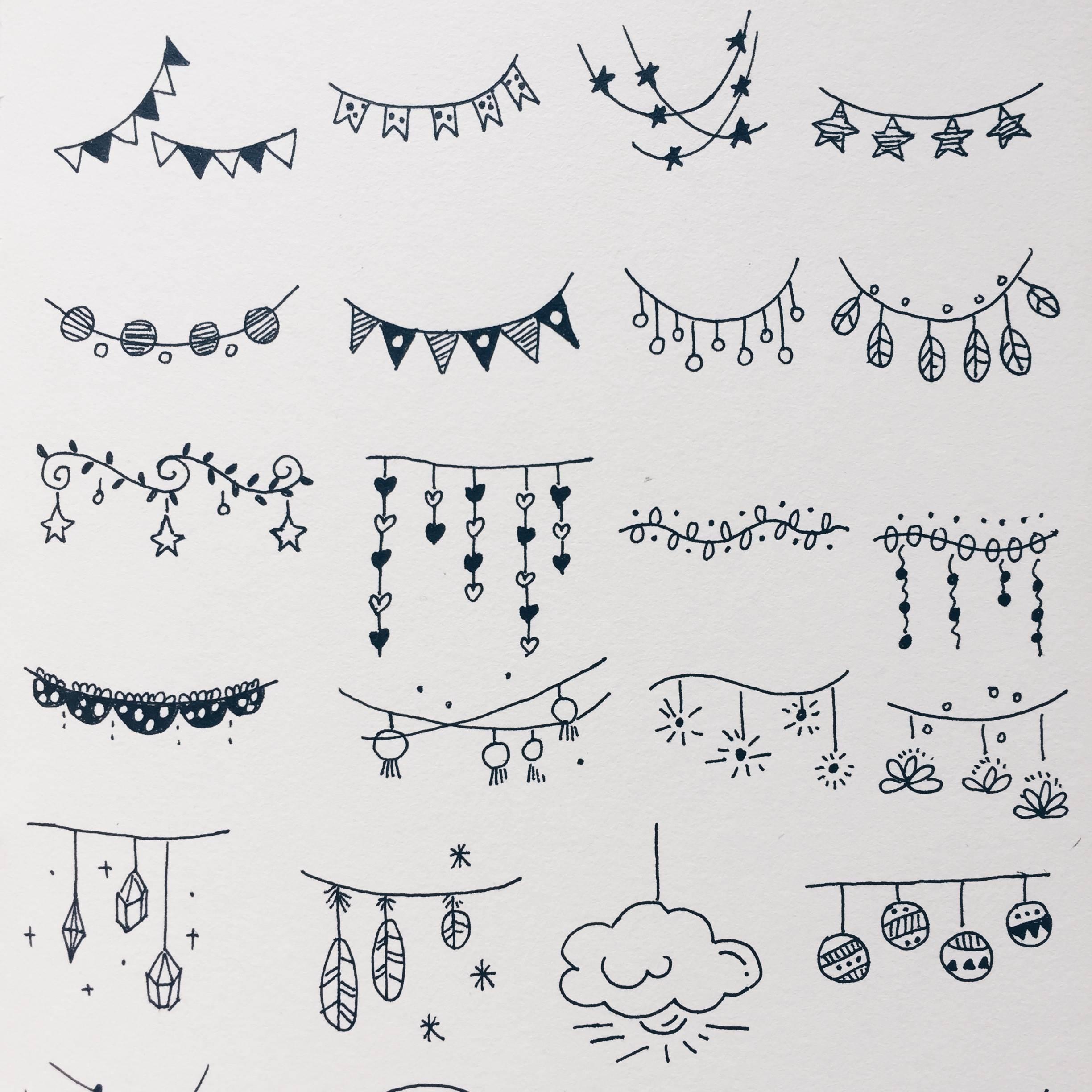 彩带简笔画 生日彩带简笔画