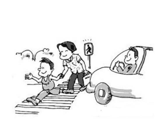 扶老奶奶过马路简笔画 小女孩扶老奶奶过马路简笔画