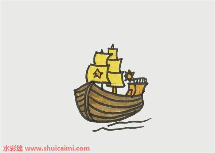 古代船怎么画 古代船简笔画漂亮卡通