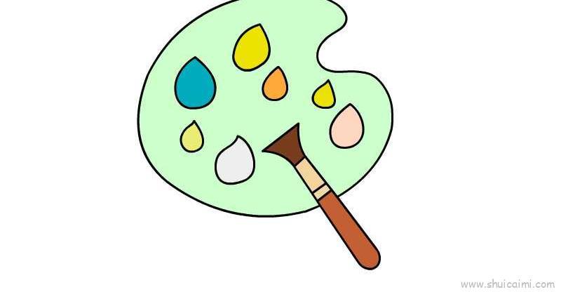 调色盘儿童画怎么画 调色盘简笔画步骤