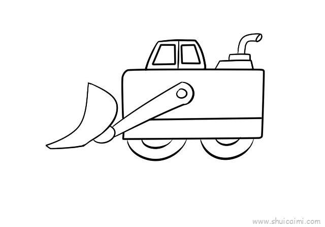 推土机儿童画怎么画 推土机简笔画简单