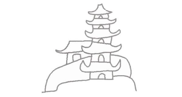 宝塔简笔画 膳食宝塔简笔画