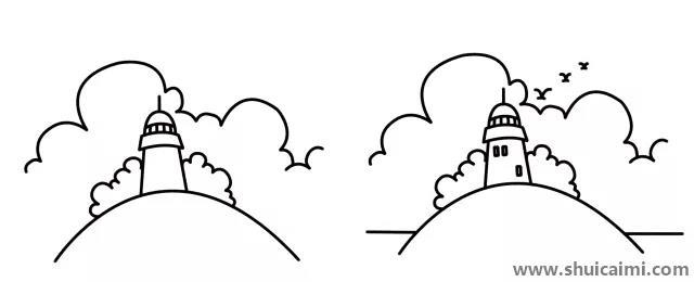 灯塔彩色儿童简笔画