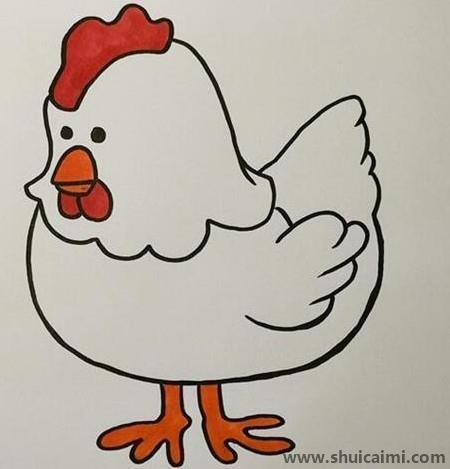 老母鸡儿童简笔画