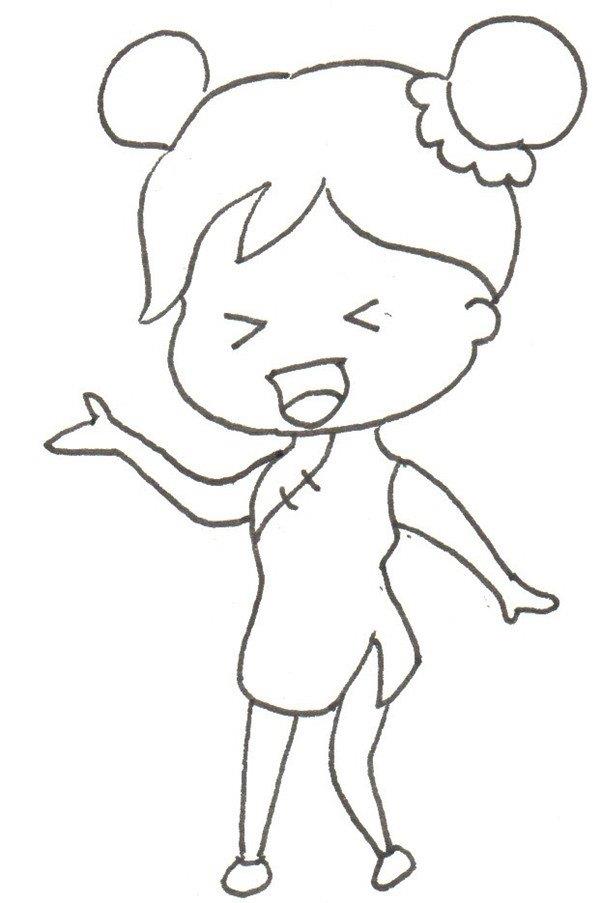 小女孩的简笔画怎么画 小女孩的简笔画图片大全