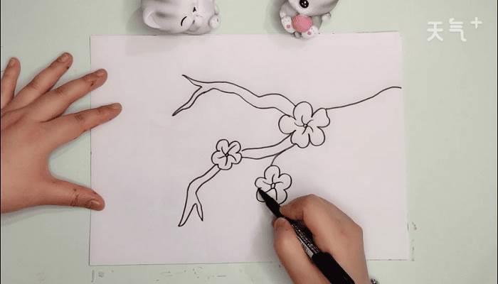 樱花树简笔画 樱花树简笔画马克笔