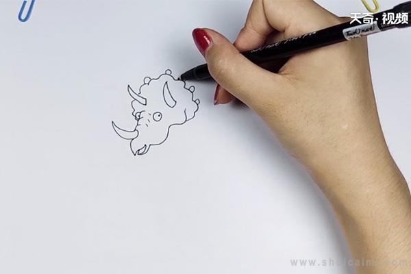 三角龙简笔画怎么画 三角龙简笔画图片