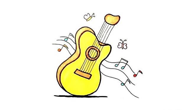 吉他简笔画 吉他简笔画带颜色