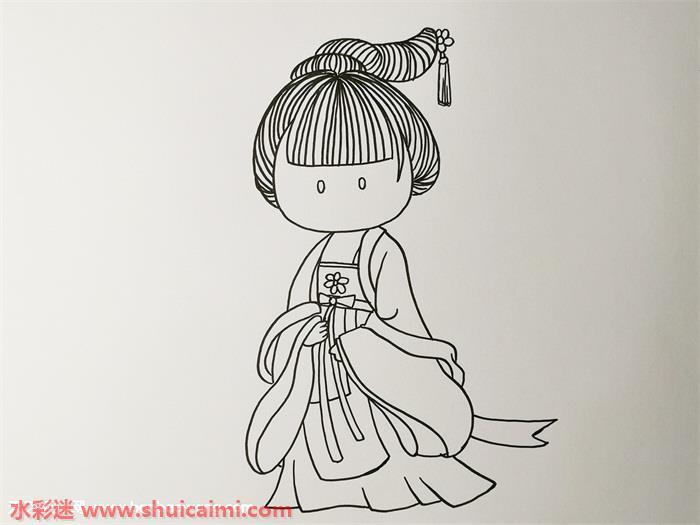 古装人怎么画 古装人简笔画简单易画彩色